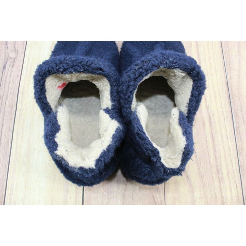 LL Bean Blue Pile Fleece Cozy Slipper Booties Size 9 M - Picture 7 of 10